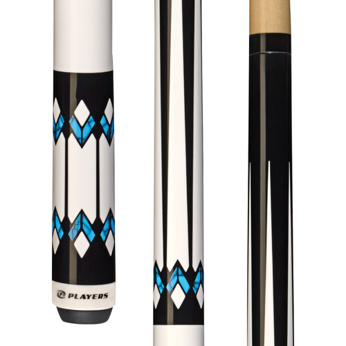 G3355 | White with Blue Recon Cue with Black Linen Wrap