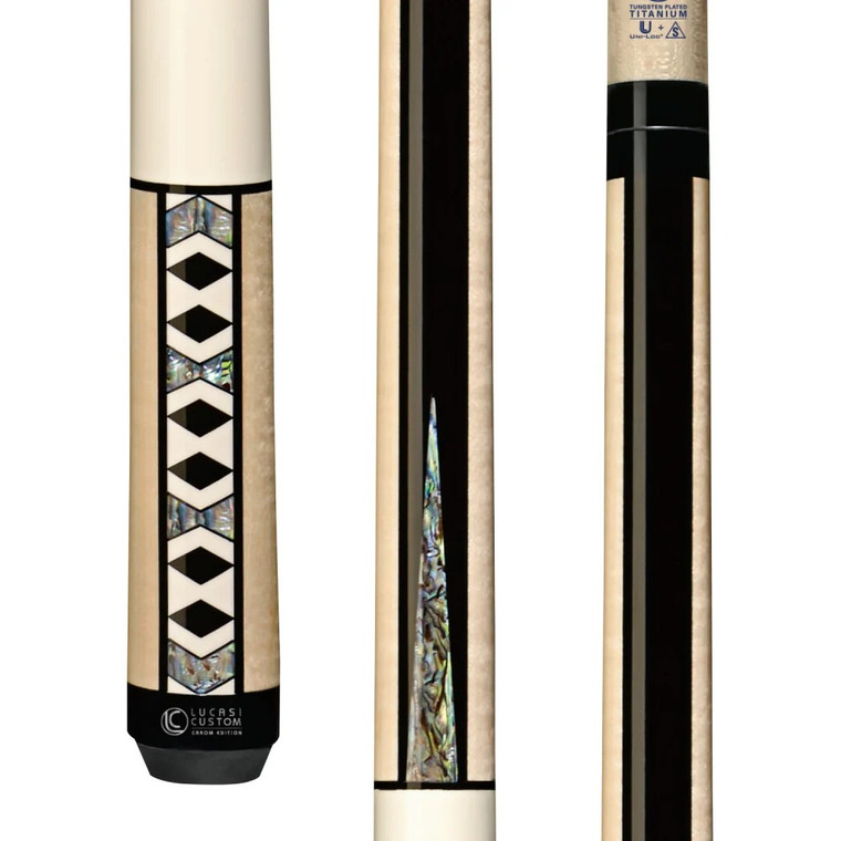 LCR51 | Carom Premium Ivory Birdseye Maple with Abalone Wrapless Cue