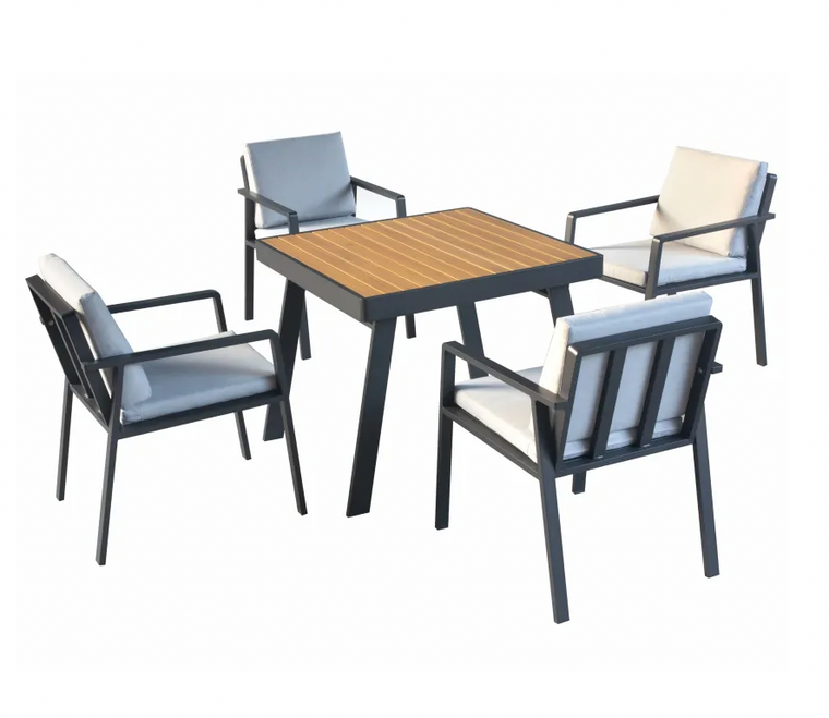 Nofi 5 Pieces Outdoor Dining Set Black - Series 6801  Nofi 5 Pieces Outdoor Dining Set Black - Series 6801