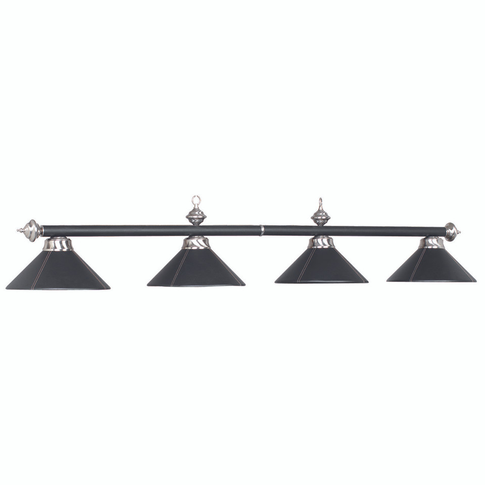 B78 LTHR BLK - 78" 4 SHADE LEATHER BILLIARD FIXTURE