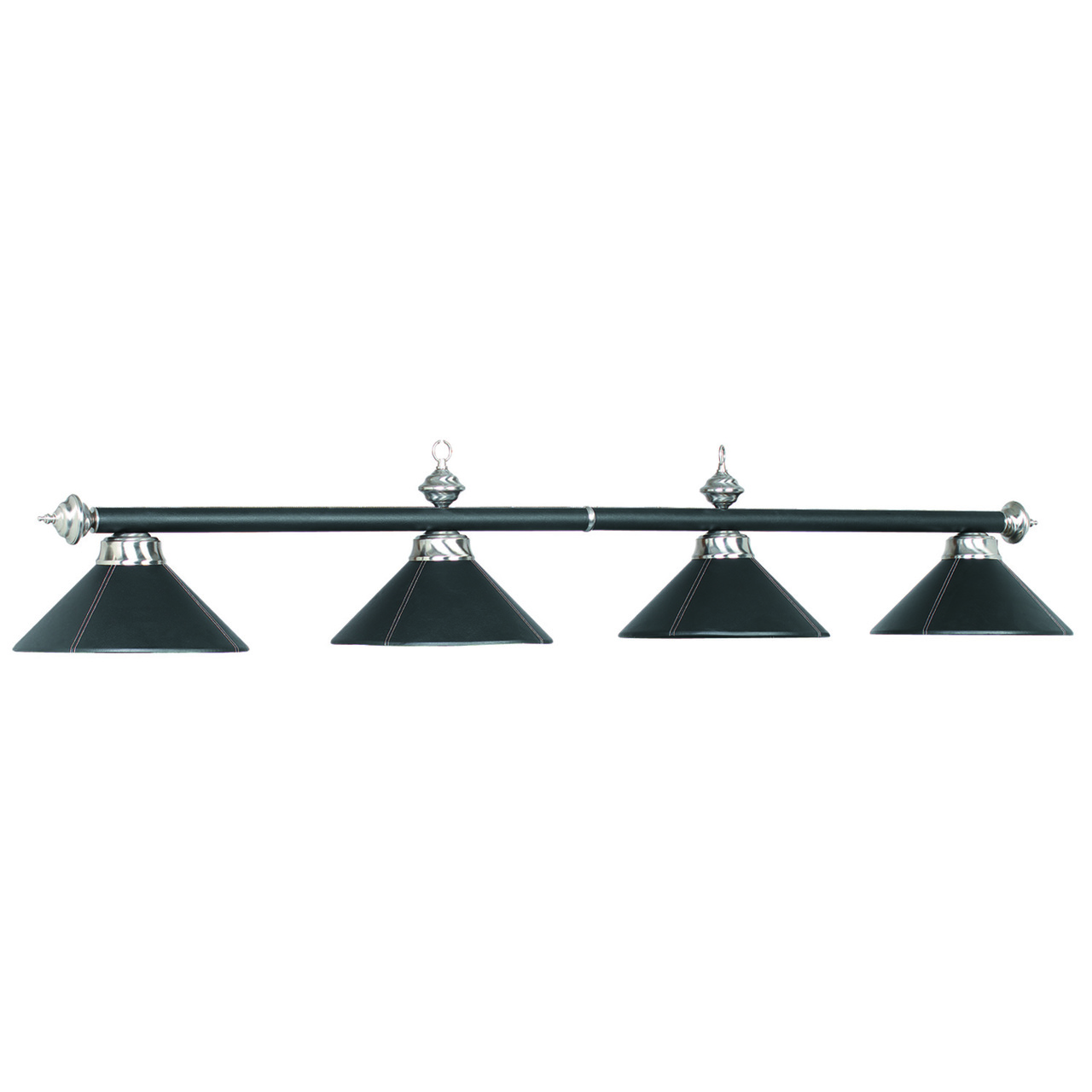 B78 LTHR BLK - 78" 4 SHADE LEATHER BILLIARD FIXTURE