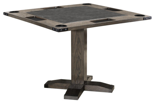 Rustic 2 in 1 Game Table Set - Elite Caster Game Chairs | Smoke Finish