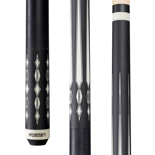 Players HC20 Cue | Matte Black, White and Silver w/ Black Linen Wrap