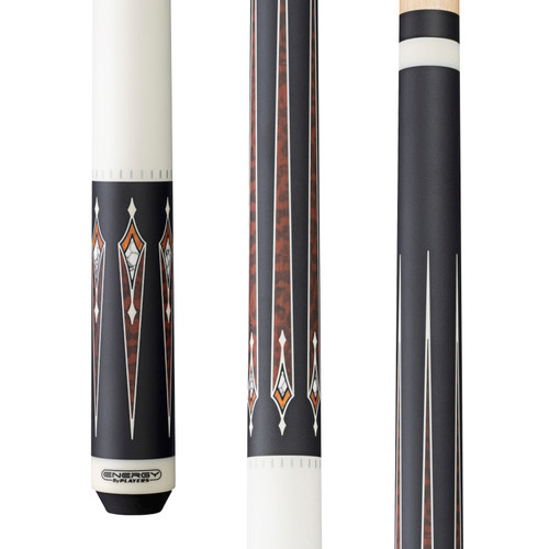 Players HC22 Cue | Matte Black, White, Snakewood, Thuya Burl & White w/black linen wrap