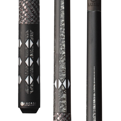 LP40 Carbon Fiber Composite | Matte Black Strip Pattern, Bone & Silver Crush Diamond