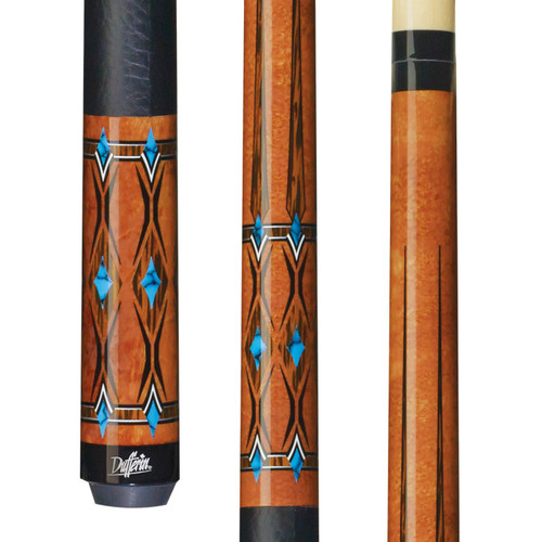 D-SE21 | Antique-Stained Maple, Graphic Black Palm Points, Blue Recon Diamonds