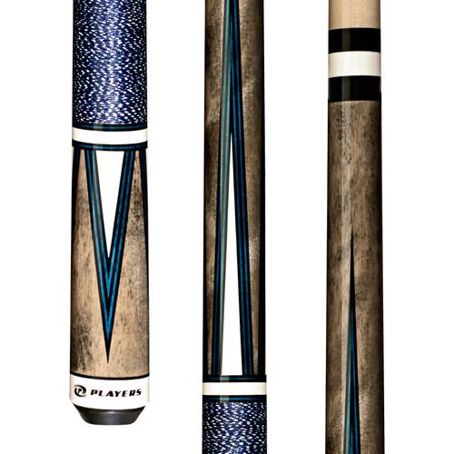 C-810 | Smoke Grey Maple w/Overlay Points, Blue Graphic Veneer, Blue and White Linen Wrap