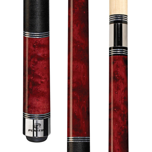 C960 | Crimson Red True Birdseye Maple w/ Solid Black Linen Wrap
