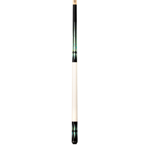 LZC48 | Midnight Black, Green & Blue Poly with Silk White Inlays, Imt. Bone Wrapless Handle, Slim Shaft Upgrade