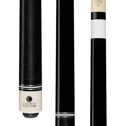 LZCB5 | Midnight Black w/ Silver& White Rings, 3⁄8 x 10 Joint, Black Linen Wrap