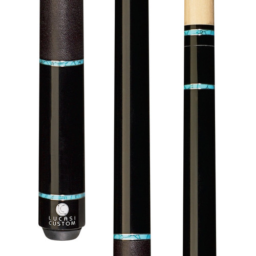 LZD5 | Midnight Black w/ Turquoise Recon and Silver Accent Rings, Black Linen Wrap