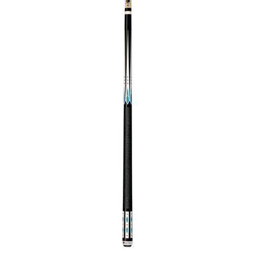 LHC98 | Midnight Black w/ Blue Recon ,Imt. Bone and Silver Crush Inlays, Elephant Embossed Black Leather Wrap