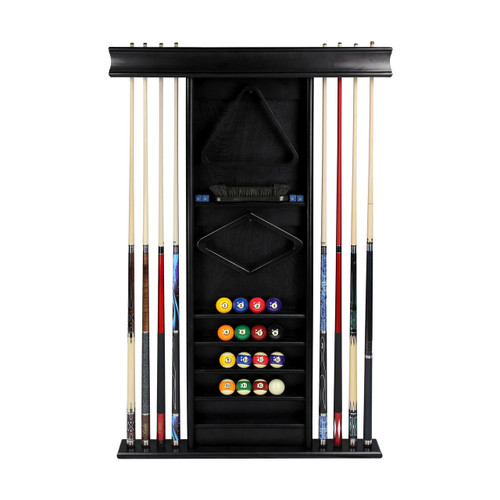 Black Deluxe Wall Cue Rack