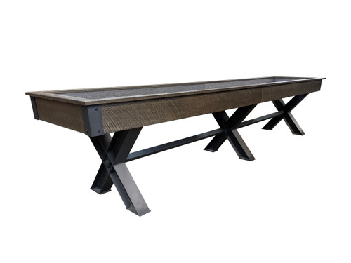 Portland Shuffleboard 12' |  Rustic Brown Wood Finish