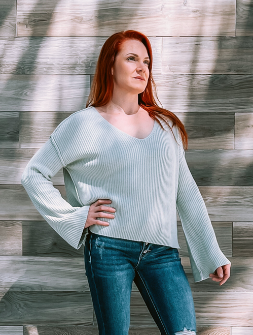 Sage Bell Sleeve Sweater