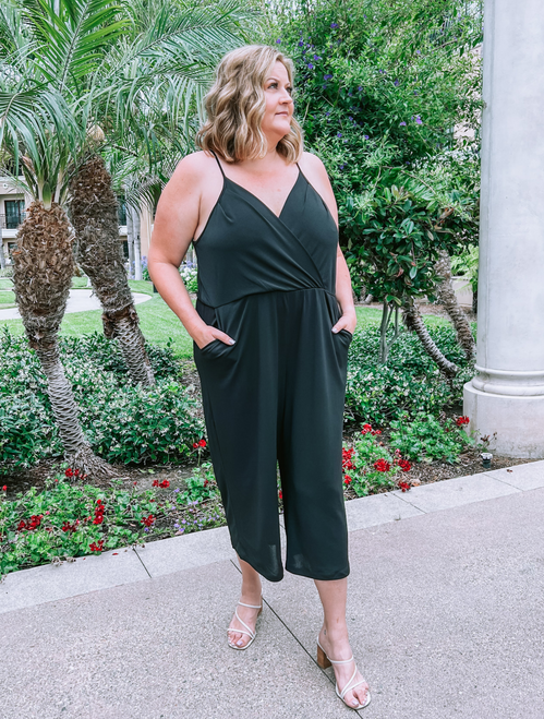 Plus Black Strap Detail Jumpsuit, Plus Size