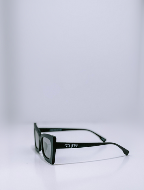 GOUJĒBĒ Cat Eye Matte Black Frame Sunglasses