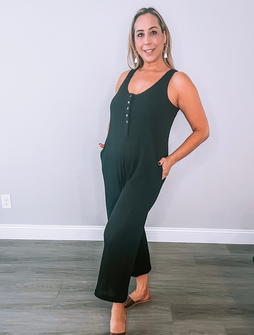 Waffle Knit Lounging Jumpsuit