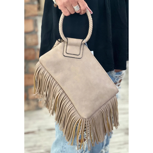 Tammy Faux Leather Fringe Wristlet