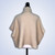 Beige Ribbed Cowl Neck Short Sleeve Sweater