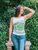 Two Tone Green Rose Tank