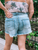 ON SALE - Plus Size Light Washed Button Fly Cut off Jean Shorts