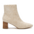 ON SALE- Blair Off White Tweed Fabric Squared Heel Ankle Boot