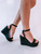 Ellina Black Suede Strappy  Wedge