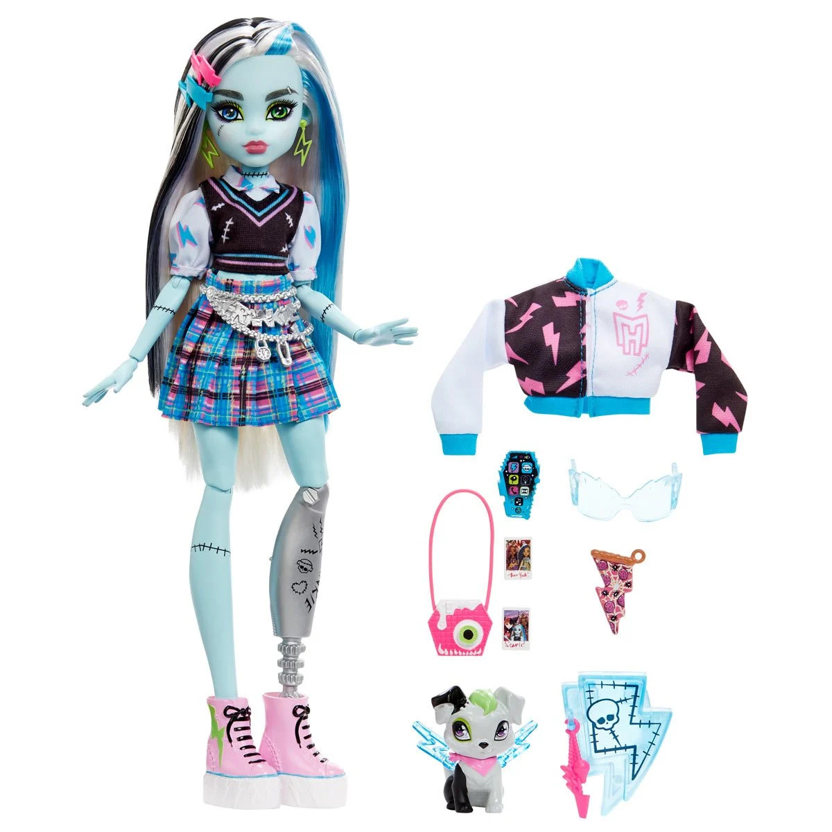 Monster High 2022 FRANKIE STEIN Doll with Pet WATZIE by Mattel - O