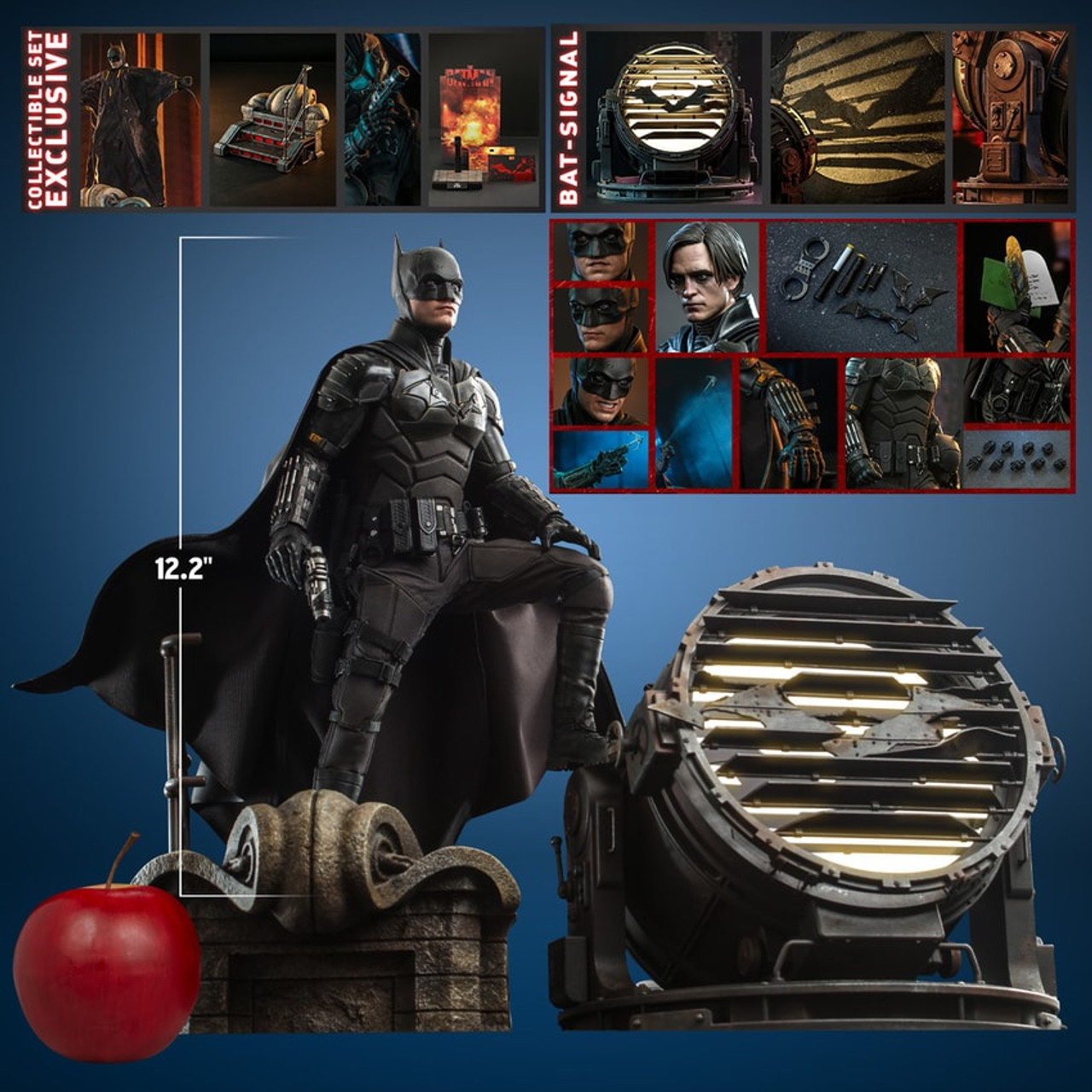 THE BATMAN (Robert Pattinson) and BAT-SIGNAL Collectible