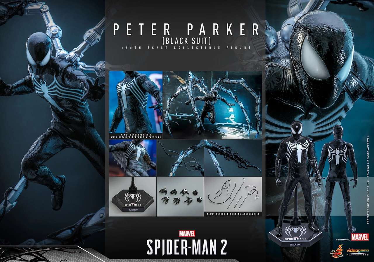 Marvel's SPIDER-MAN Video Game (PETER PARKER in BLACK SUIT) Sixth Scale 1:6 Action Figure by HOT TOYS VGM56