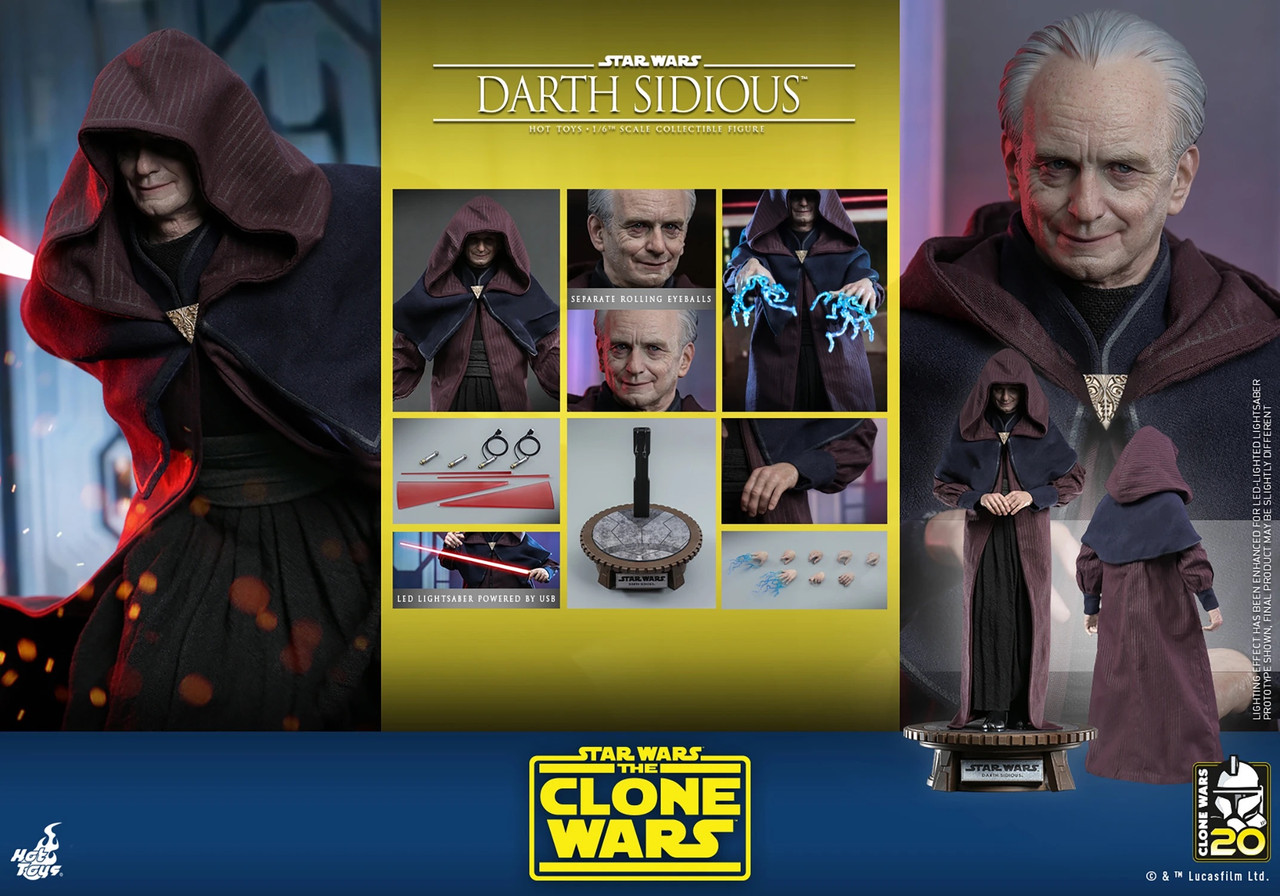 Star Wars: The Clone Wars DARTH SIDIOUS Sixth Scale 1:6 Figure by