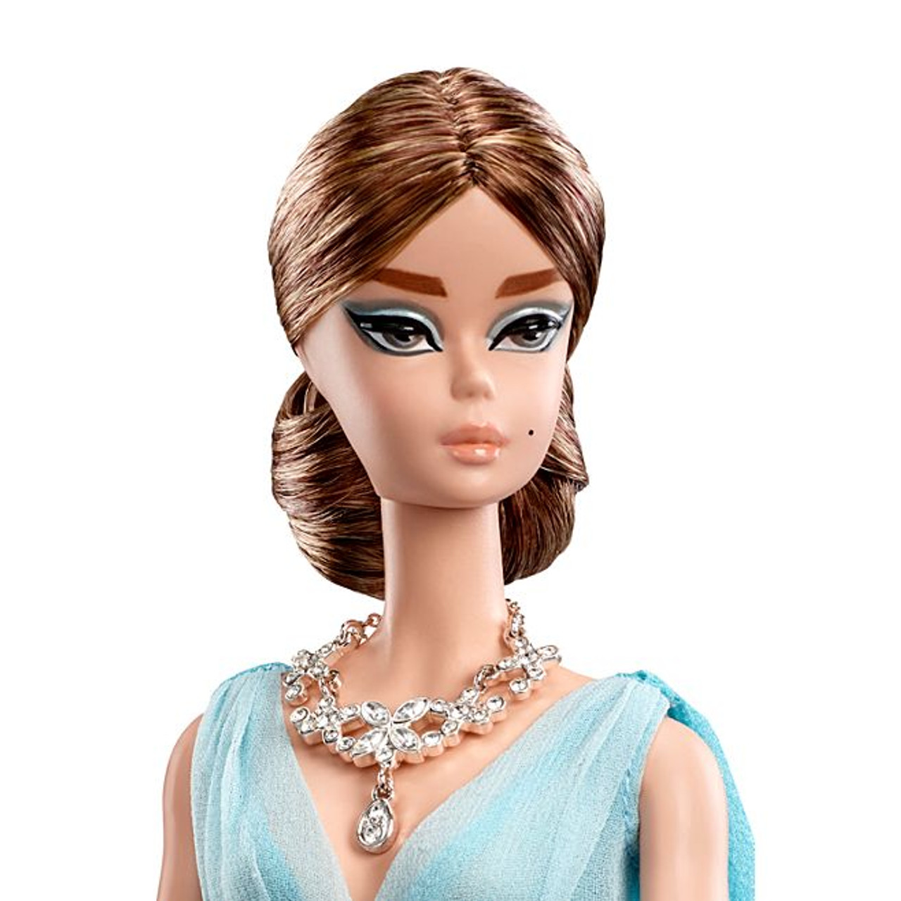 barbie blue chiffon ball gown