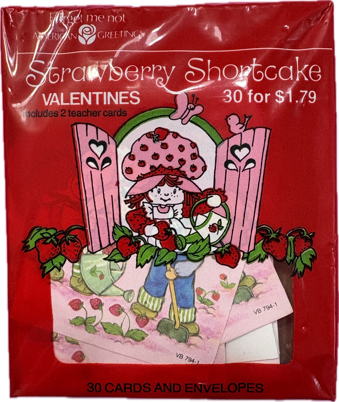 Vintage 1982 Strawberry Shortcake Class Valentine Box Set by