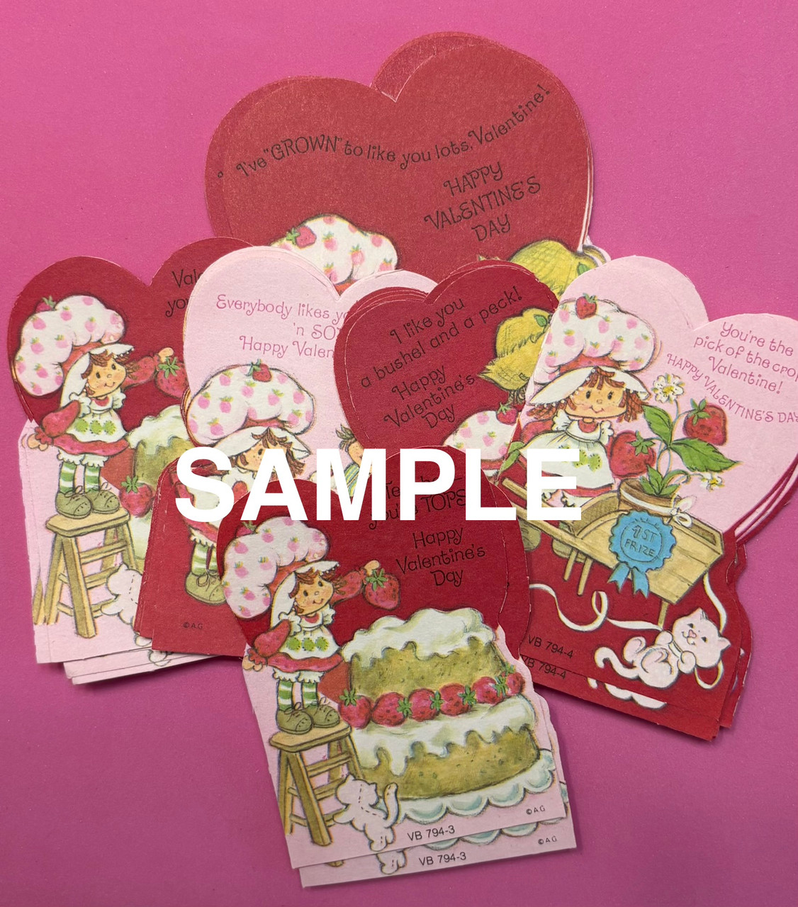 Vintage 1982 Strawberry Shortcake Class Valentine Box Set by
