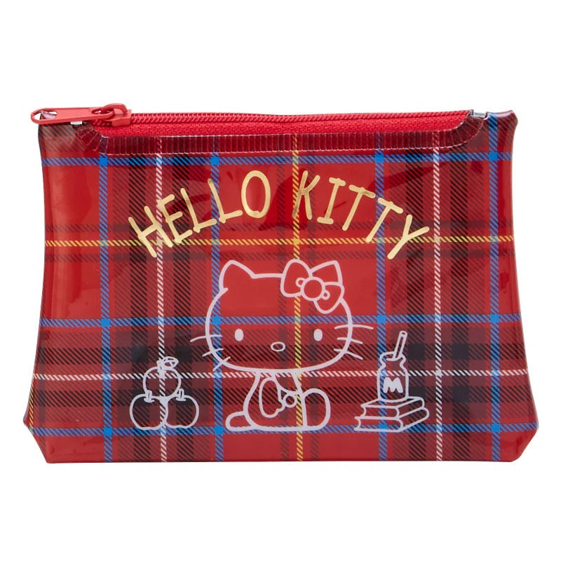 HELLO KITTY 50th ANNIVERSARY SCOTTISH PLAID TARTAN COIN/CHANGE RED