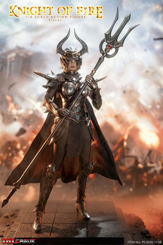 KNIGHT OF FIRE (Silver) Sixth Scale Figure by TBLeague/Phicen - O