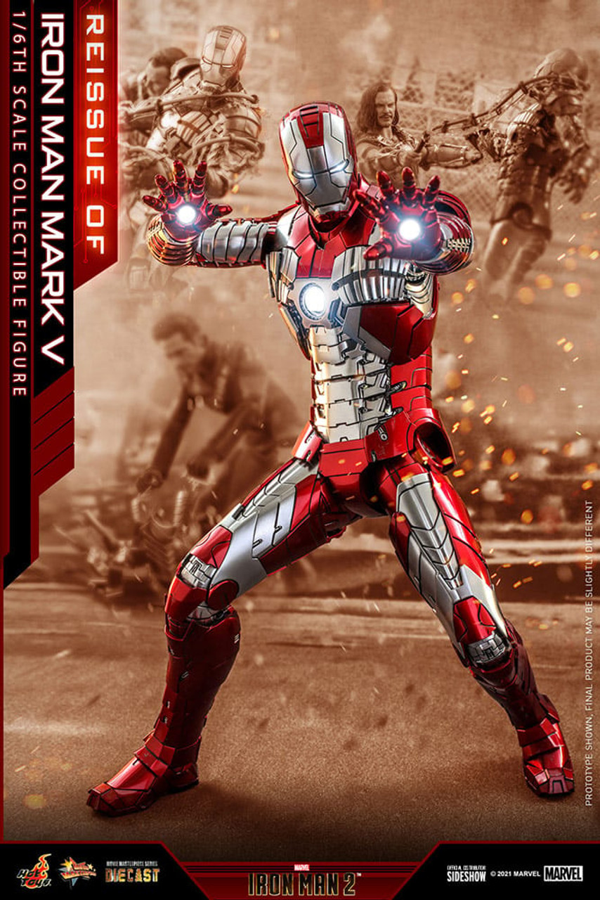 Iron Man Mark V Diecast フィギュア HOT TOYS MMS400D18 MARVEL IRON MAN 2 MARK V MK5 MOVIE 1/6