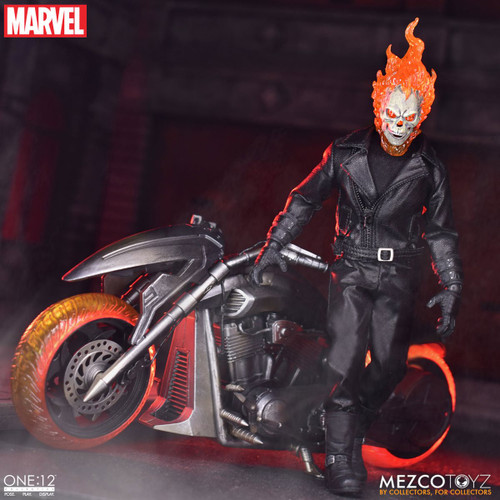 Marvel's GHOSTRIDER & HELL CYCLE 2023 One:12 DELUXE Collector Action Figure by Mezco (MZ76690)