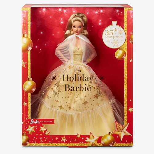 Barbie 35th Anniversay Holiday Doll 2023 with Dark Blonde Hair HJX06