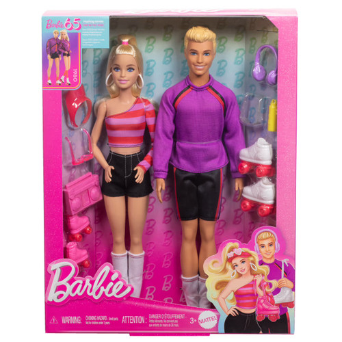 Ken and Barbie ROLLER SKATING 65th Anniversary Fashionista Doll 2-Pack