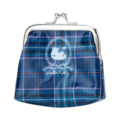 HELLO KITTY 50th ANNIVERSARY SCOTTISH PLAID TARTAN COIN/CHANGE BLUE PURSE by Sanrio Originals Japan