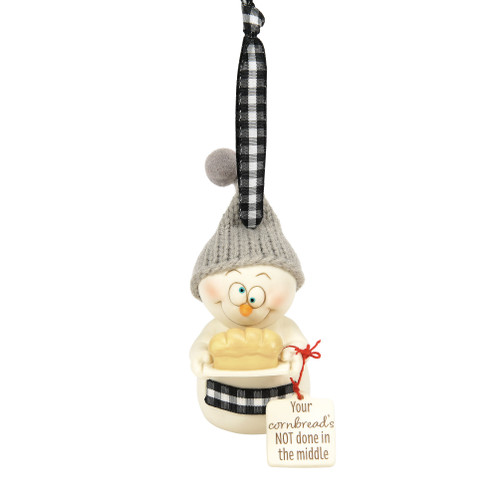 Snowman Ornament "YOUR CORNBREAD'S NOT DONE IN THE MIDDLE"  by Snowpinion