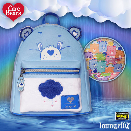 2022 CAREBEARS GRUMPY CARE BEAR "Flocked" Mini-Backpack EXCLUSIVE by LOUNGEFLY (CBBK0015)