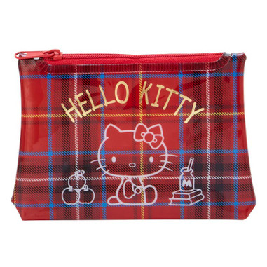 Hello Kitty タータンチェック ブランケット HELLO KITTY 50th ANNIVERSARY SCOTTISH PLAID TARTAN COIN/CHANGE RED