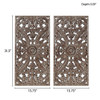 Botanical Panel Carved Wood 2 Piece Wall Decor Set Bronze