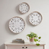 Medallion White Floral 3 Piece Carved Wood Wall Decor Set