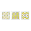 Patterned Tiles Medallion 3 Piece Wall Art Set Yellow