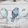 Perched Birds Hand Painted Wood Plank Panel Wall Art