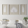 Sabal Framed Rice Paper Palm Leaves 3 Piece Shadowbox Wall Art Set